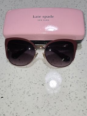 Kate Spade Cat Eye Sunglasses- Burgandy Metal Frame